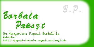 borbala papszt business card